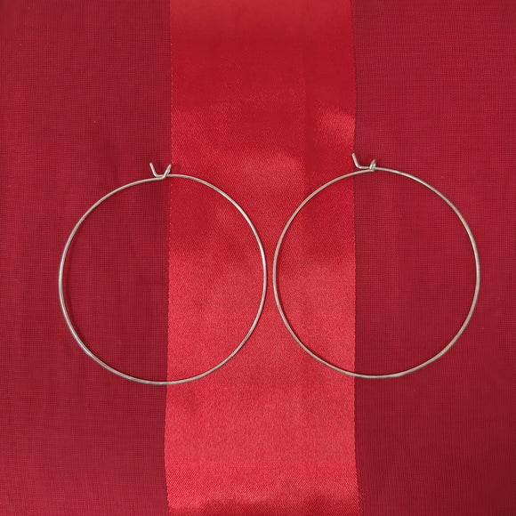 HAMMERED SILVER HOOPS LARGE