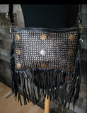 MOROCCAN LEATHER COIN CROSSBODY BLACK