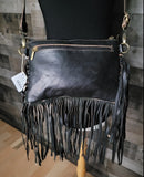 MOROCCAN LEATHER COIN CROSSBODY BLACK