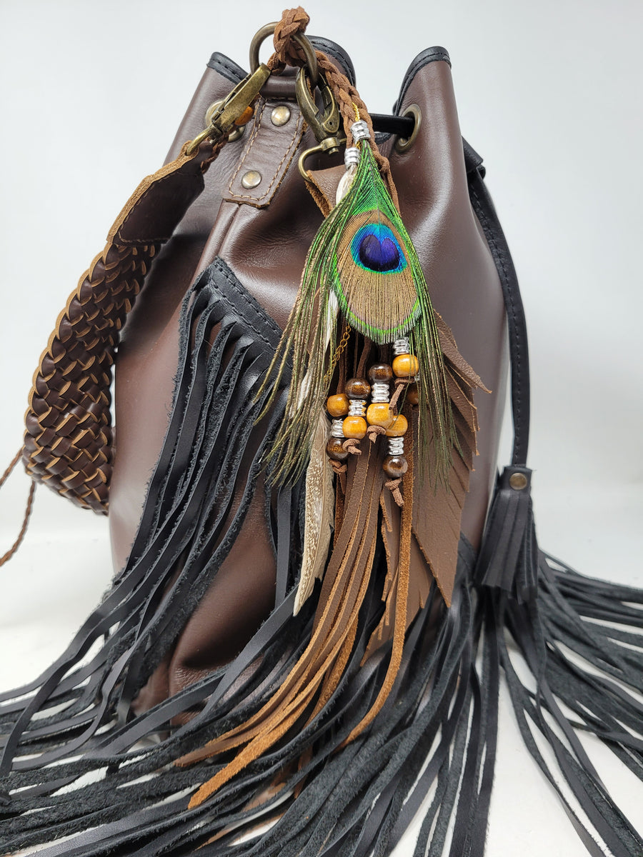BUCKET BAG FRINGE BLACK/ BROWN – Uniqueboutiqueimports