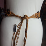 turquoise  medallion cognac macrame belt