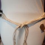 Turquoise medallion white macrame belt