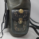 MOROCCAN LEATHER BACKPACK OLIVE