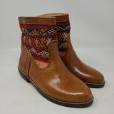 MOROCCAN LEATHER BOOTIES BROWN