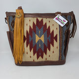 SNAP ON LEATHER FRINGE FULL GRAIN CAFE WITH TIGERS EYE