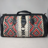 MOROCCAN LEATHER ONE OF A KIND KILIM DUFFLE BAG