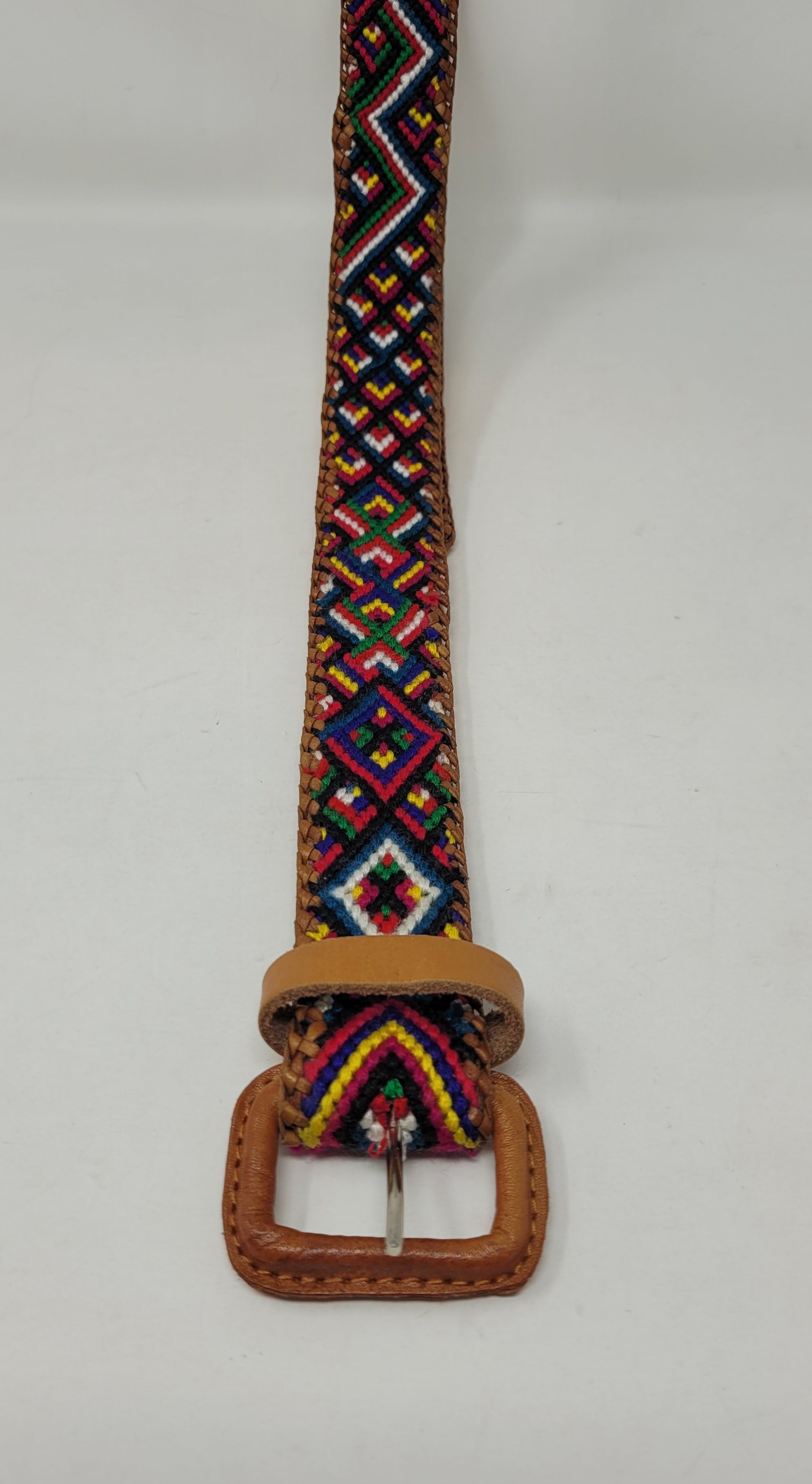 Weinmann Leather Multi Color Belt MULTICOLOR WOVEN BELT LEATHER BACKED – Uniqueboutiqueimports main image 4
