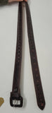 BRAIDED WOVEN LEATHER BELT DARK BROWN