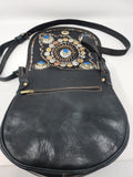 MORROCAN LEATHER STUDDED COIN SADDLE BAG