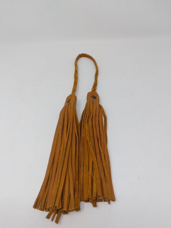 LEATHER DOUBLE TASSEL CAFE BRAIDED