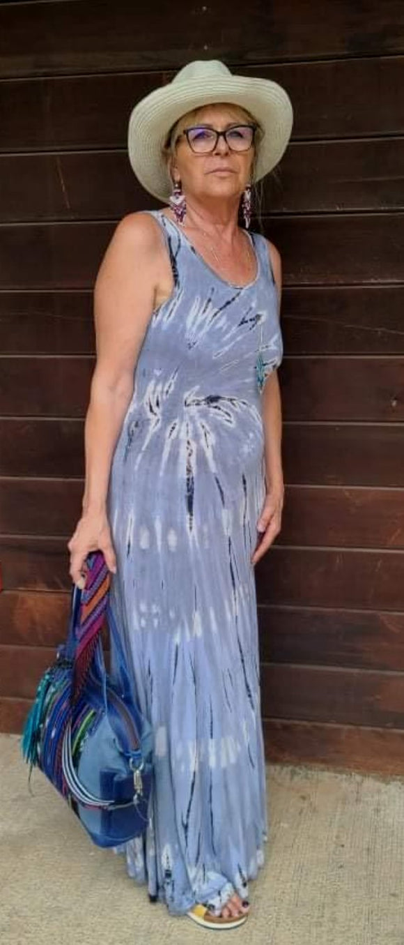 MAXI  TIE-DYE CORSET DRESS